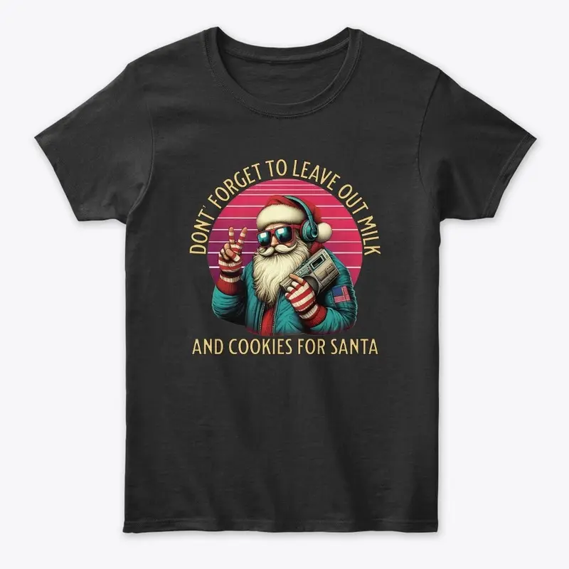 t-shirt women santa claus 80 vintage