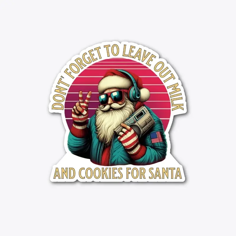 santa claus 80 vintage sticker