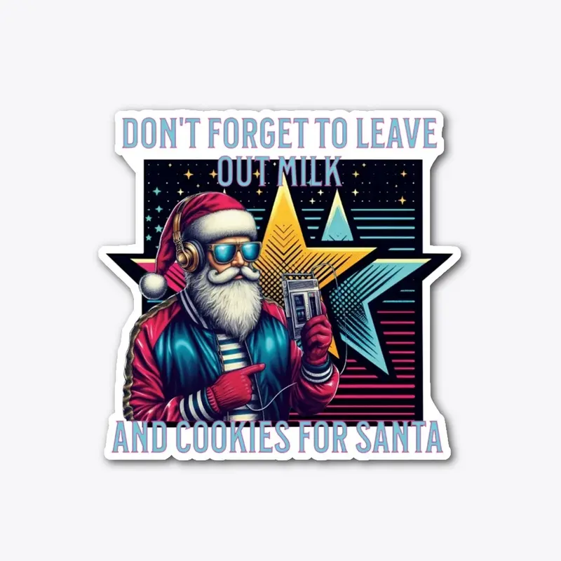 Retro 80s santa clause stiker 