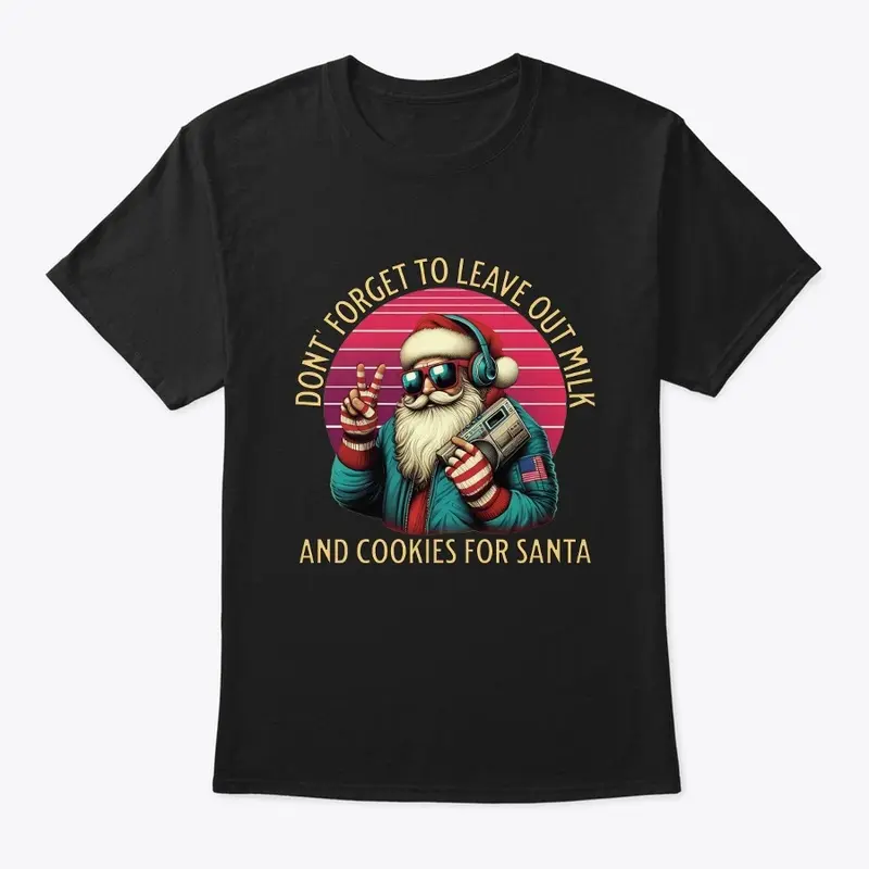 t-shirt men santa claus 80 vintage